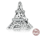 Paris Eiffel Tower Charm 925 Silver Charm European style Bracelet, Necklace Charm, 925 Charm Eiffel tower Charm