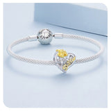 Sister Heart charm 925 Silver Charm European style Bracelet, Necklace Charm, 925 Charm, Gifts for her Heart Charm Sister Charm