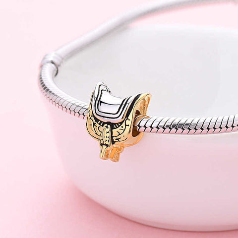 Horse Saddle Charm Love Horses charm 925 Silver Charm European style Bracelet , Necklace Charm, 925 Charm Horse riding, Cowboy