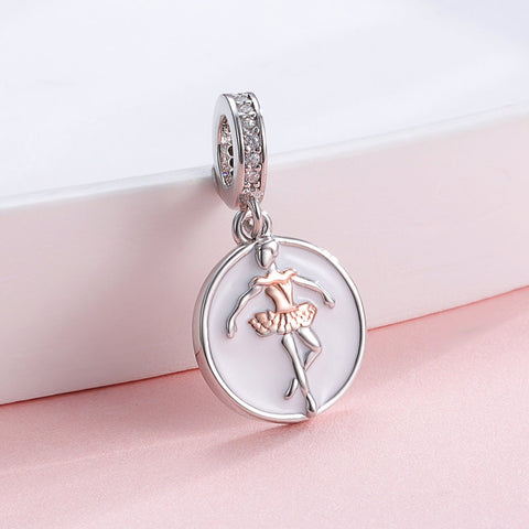 Dancer Charm, Ballerina charm, Ballet charm, Dangle Charm Ballet Teacher Gift, Ballet Necklace Pendant, 925 Silver charm