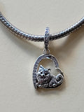 Pomeranian - Puppy Love, Genuine Brand New S925 Sterling Silver Dangle Charm - Fits all Charm Bracelets