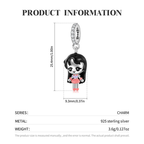 Anime charm, Cartoon Charm, Girl Charm S925 Sterling Silver Charms for Bracelet, charms for necklace Magic Girl