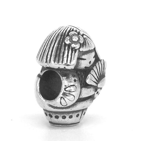 Japanese Kokeshi Doll Charms for Bracelets, 925 Sterling Silver, Japanese Culture Jewelry Gift, Good Luck Fortune Gift