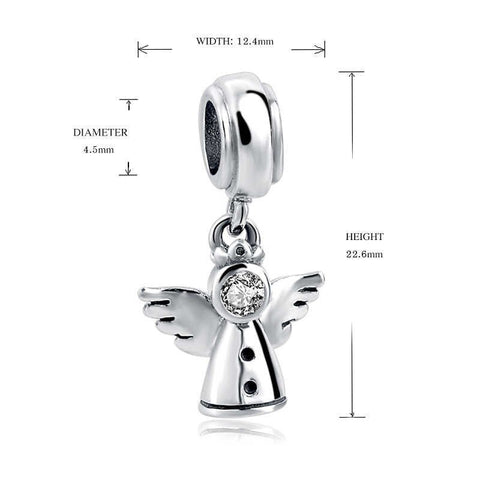 Christmas charm, Guardian Angel Charm European style Bracelet, 925 Sterling Silver,  Angel Keepsake, Christmas Angel