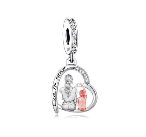 Mother & Son Charm Brother Sister charm Fits European, 925 Sterling Silver, Mother Son Jewelry, Mother Son Gift, Mother Son Keepsake