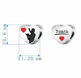 Teachers Charm 925 Sterling Silver Gift for a TEacher Fits all Charm Bracelets Teacher Appreciation, Teach Charm