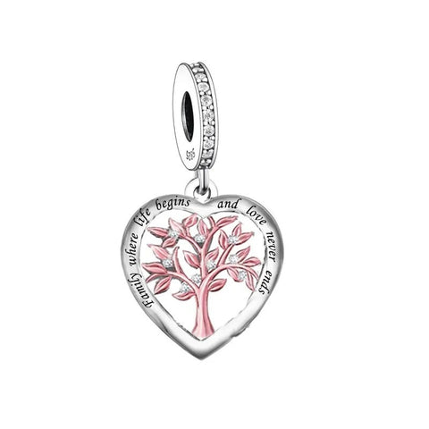 Family Tree of Life Charm 925 Sterling Silver Pendant fits Charm Bracelets & Necklace