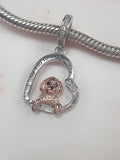 Cockapoo charm Spaniel charm Labradoodle charm  Puppy Love, 925 Sterling Silver 'I Love You Forever'Dangle Charm