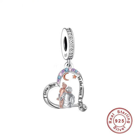 Mom & Daughter Bracelet Charm European style, 925 Sterling Silver, Mom Daughter Jewelry, Mom Daughter Gift, Mom Daughter I love you Forever