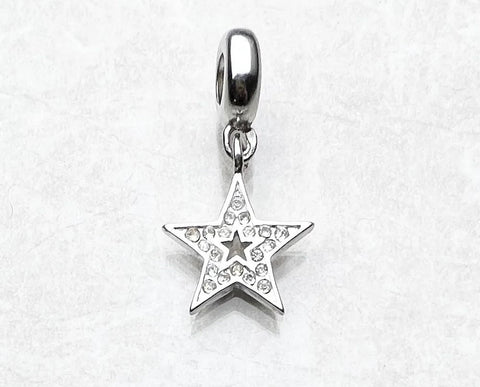 Christmas Star charm, Christmas charm Genuine 925 Sterling Silver Charms Gifts for her Christmas gift, Christmas Charm