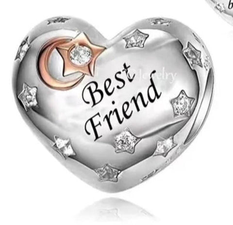 Best Friends Charm European style Bracelets, 925 Sterling Silver, Sister Bracelet Charm, Sister Necklace Pendant, Sister Jewelry Gift