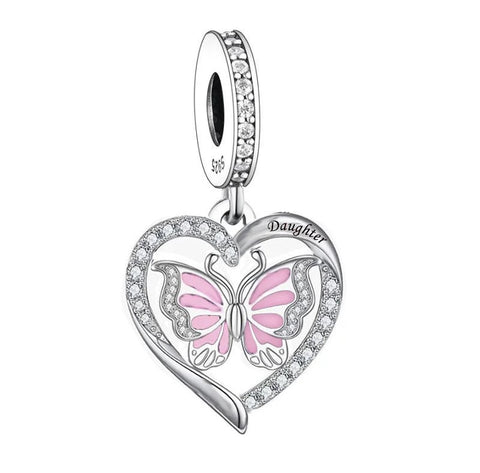 Daughter Charm Butterfly charm  I Love You Forever Butterfly, 925 Sterling Silver, Daughter Jewelry, Mom Daughter Gift, Daughter Keepsake