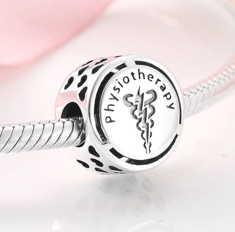 Physiotherapy Charm, 925 Sterling Silver, Physiotherapy Jewelry, Physiotherapy Gift, Physiotherapy Bracelet Charm Job