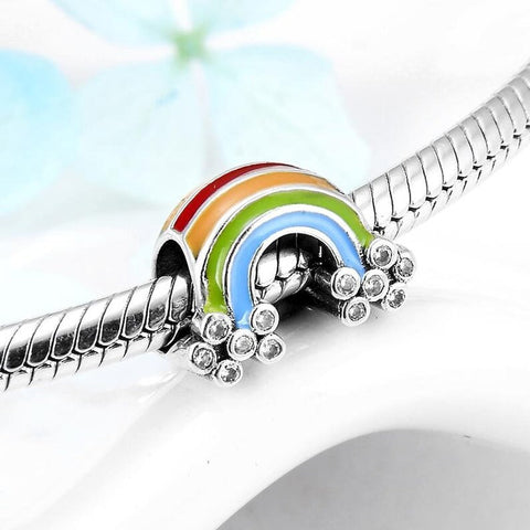 Rainbow Charm 925 Sterling Silver Pendant European style Link Charm Rainbow charm, Sun charm