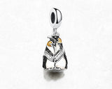 2 Penguin's Charm Made From Sterling Silver 925 And Enamel - Compatible With European Charm Bracelets