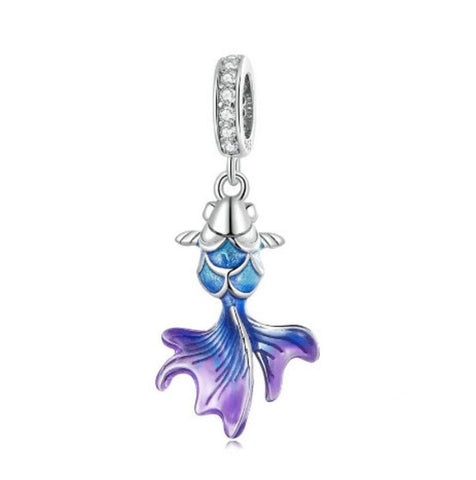 Carp Fish Charm Brand New S925 Sterling Silver Betta Fish charm 925 Sterling Silver Fits all Charm Bracelets