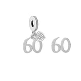 60th Numbers Anniversary Birthday Charms fit all major brands of charm bracelets Landmark Birthday Fits all Charm Bracelets 60 years old