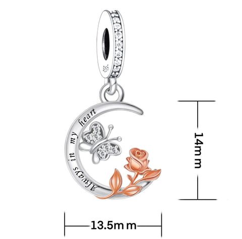 RIP Loved one / Cat / Dog  Memorial Charm RIP Charm 925 Sterling Silver - Always in my Heart Fits all Charm Bracelets, Memorial charm