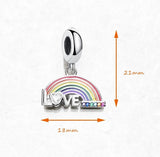 Rainbow Charm 925 Sterling Silver Pendant European style Link Charm Rainbow charm, rainbow dangle charm Love charm