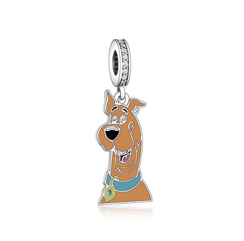 Anime Scooby doo dog Retro Classic Charm 925 Silver Charm European style Bracelet, Necklace charm, Gifts for her, Dog Charm