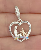 RIP Dog Paw Memorial Charm Infinity Charm 925 Sterling Silver - I'll Meet You At The Rainbow Bridge Fits Charm Bracelets