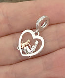 RIP Dog Paw Memorial Charm Infinity Charm 925 Sterling Silver - I'll Meet You At The Rainbow Bridge Fits Charm Bracelets