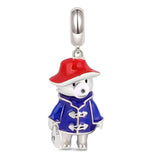 Anime Bear Retro Classic Charm 925 Silver Charm European style Bracelet, Necklace charm, Gifts for her, Paddington Charm