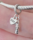 2024 Graduation Charm Fits Pandora Bracelets, 2024 Graduation Gift, 2024 Graduation Jewelry, 2024 Graduation Keepsake, 2024 Bracelet Charm