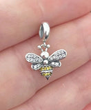 Bee Series Charm Beads Silver Bumblebee Charms 925 Silver Charm European style Bracelet , Necklace Charm, 925 Charm, Gifts for her