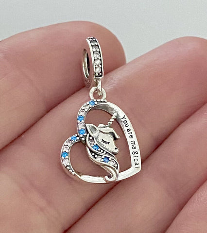 Unicorn Charm Unicorn you are magical Pendant,925 Sterling Silver,Unicorn Charm,Fantasy Charm,Fairy Charm