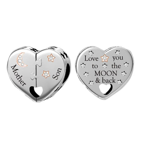 Mother & Son Charm European style, 925 Sterling Silver, Mother Son Jewelry, Mother Son Gift, Mother Son Keepsake, Mother Son Bracelet Charm